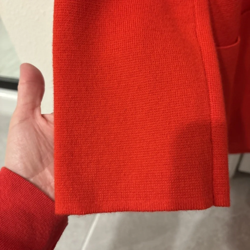 J. Crew Sophie Open Front Sweater Blazer J0244 Red Sz‎ XS Holiday Core Wardrobe